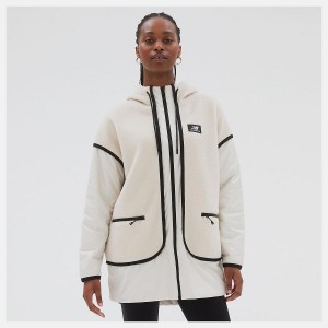 Chaquetas New Balance AT Sherpa Mujer Beige | EC 2061PQ