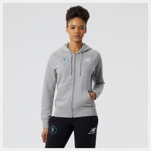 Chaquetas New Balance NYC Marathon Essentials Full Zip Mujer Gris | EC 2073CE