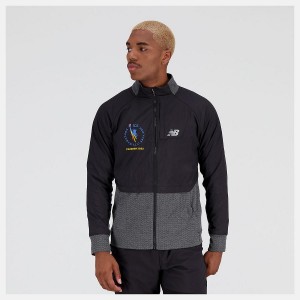 Chaquetas New Balance NYC Marathon Finisher Heat Grid Hombre Negras | EC 1362DN