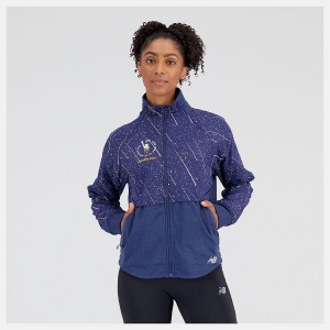 Chaquetas New Balance NYC Marathon Finisher Reflective Heat Grid Mujer Azules | EC 2075BC