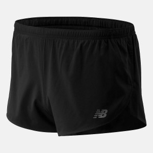 Short New Balance Accelerate 3 Inch Split Hombre Negras | EC 1414DN