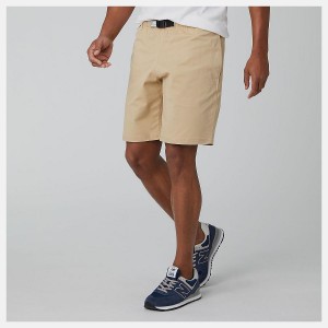 Short New Balance Athletics Woven Hombre Beige | EC 1423CE