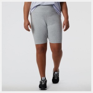 Short New Balance Essentials Stacked Fitted Mujer Plateadas | EC 2131WY