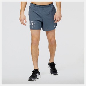 Short New Balance NYC Marathon Impact Run 5 Inch Hombre Azules Oscuro | EC 1437PQ