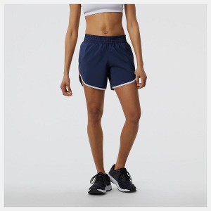 Short New Balance Printed Accelerate 5 inch Mujer Azules | EC 2144GL