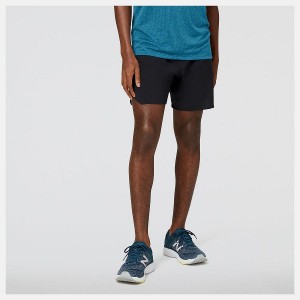 Short New Balance Q Speed 7 Inch No Liner Hombre Negras | EC 1447ZG