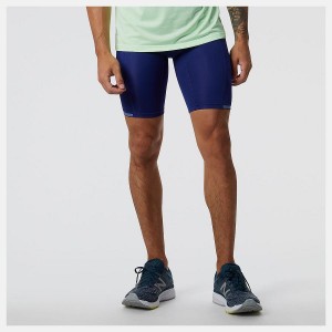 Short New Balance Q Speed 9 Inch Half Tight Hombre Azules | EC 1448XF