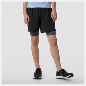Short New Balance R.W.Tech 7 Inch 2-in-1 Hombre Negras | EC 1452NB