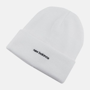 Sombreros New Balance Cuffed Linear Logo Mujer Blancas | EC 1974QZ
