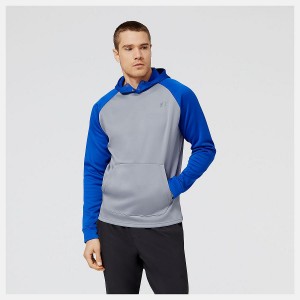Sudadera con Capucha New Balance Baseball Pull Over Hombre Gris Azules | EC 1311FM