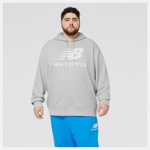 Sudadera con Capucha New Balance Essentials Stacked Logo Po Hombre Gris | EC 1321BC