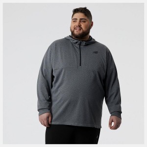 Sudadera con Capucha New Balance Tenacity Hooded 1/4 Zip Hombre Gris Oscuro | EC 1340JJ