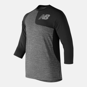Tops New Balance Asym 2.0 Left 3/4 Sleeve Hombre Gris Negras | EC 1475CE