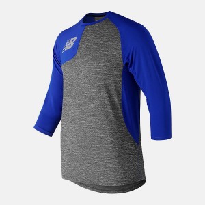 Tops New Balance Asym 2.0 Right 3/4 Sleeve Hombre Gris Azules | EC 1476VD