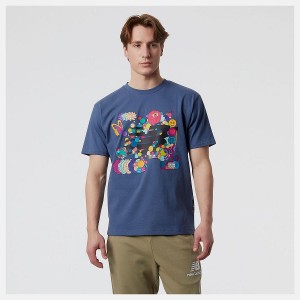 Tops New Balance Athletics Murugiah Logo Hombre Azules | EC 1486UT