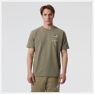Tops New Balance Athletics Murugiah Muru Hombre Verde Oliva | EC 1487IS