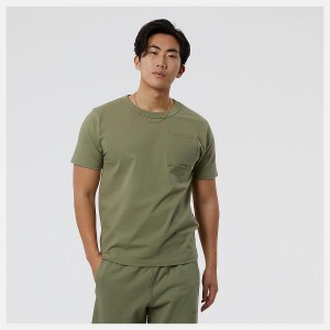 Tops New Balance Athletics Nature State Sleeve Hombre Verde Oliva | EC 1488OR