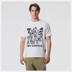 Tops New Balance Athletics Seb Curi Runners Hombre Blancas Negras | EC 1490AP