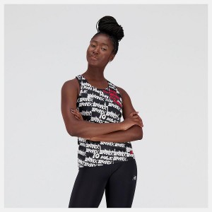 Tops New Balance Bronx 10 Mile Singlet Mujer Blancas Negras | EC 2199KI