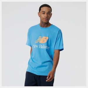 Tops New Balance Essentials Celebrate Split Logo Hombre Azules | EC 1499ZG