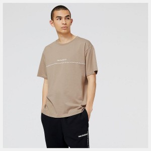 Tops New Balance Essentials Estampadas Hombre Marrones | EC 1502VD