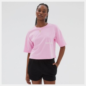 Tops New Balance Essentials Estampadas Mujer Rosas | EC 2183WY