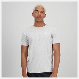 Tops New Balance Essentials Metallic Logo Hombre Blancas | EC 1504NB