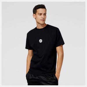 Tops New Balance Hoops Fundamentals T-Shirt Hombre Negras | EC 1516AP
