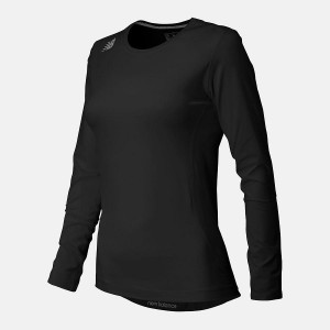 Tops New Balance Long Sleeve Baselayer Mujer Negras | EC 2194DN
