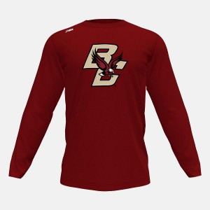 Tops New Balance Long Sleeve Tech(Boston College) Hombre Rojas Marrones | EC 1526XF