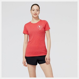 Tops New Balance NYC Marathon Borough Estampadas Mujer Rojas | EC 2200LH