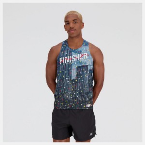 Tops New Balance NYC Marathon Finisher Singlet Hombre Multicolor | EC 1540OR