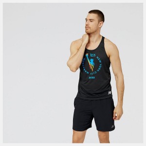 Tops New Balance NYC Marathon Impact Run Singlet Hombre Negras | EC 1543SO