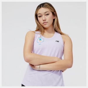 Tops New Balance NYC Marathon Q Speed Jacquard Tank Mujer Rosas | EC 2222GL