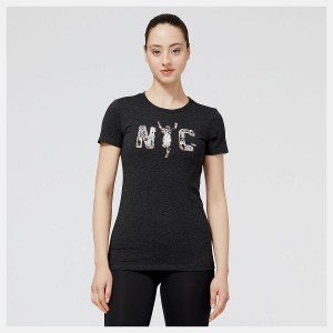 Tops New Balance NYC Marathon Running Women Estampadas Mujer Negras | EC 2223HK
