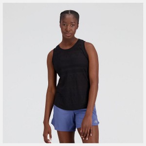 Tops New Balance Q Speed Jacquard Tank Mujer Negras | EC 2232NB