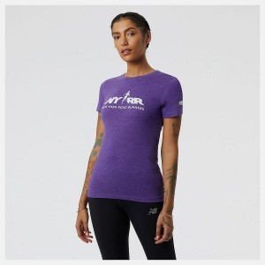 Tops New Balance Run For Life Estampadas Sleeve Mujer Moradas | EC 2239YU