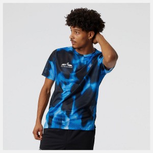 Tops New Balance Run For Life Printed Impact Run Sleeve Hombre Azules | EC 1572GL