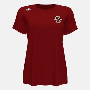 Tops New Balance Short Sleeve Tech(Boston College) Mujer Rojas | EC 2248GL