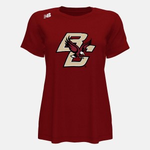 Tops New Balance Short Sleeve Tech(Boston College) Mujer Burdeos | EC 2247FM