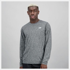 Tops New Balance Tenacity Long Sleeve Hombre Plateadas | EC 1582NB