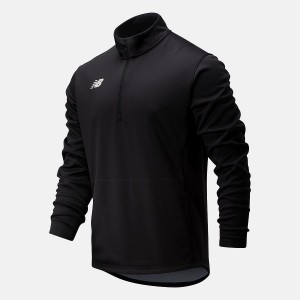 Tops New Balance Thermal Half Zip Hombre Negras | EC 1584QZ