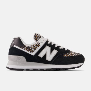 Zapatillas Lifestyle New Balance 574 Mujer Negras Blancas | EC 2291YU