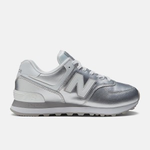 Zapatillas Lifestyle New Balance 574 Mujer Plateadas | EC 2286QZ