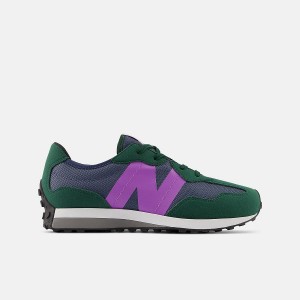 Zapatos New Balance 327 Niños Verde Oliva Moradas | EC 1042TV