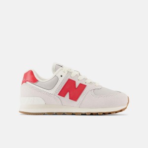 Zapatos New Balance 574 Niños Blancas Rojas | EC 1113BC