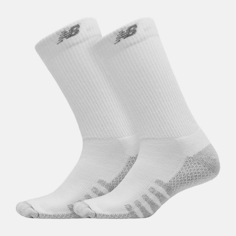 Calcetines New Balance Coolmax Crew 2 Pack Mujer Blancas | EC 2028EX