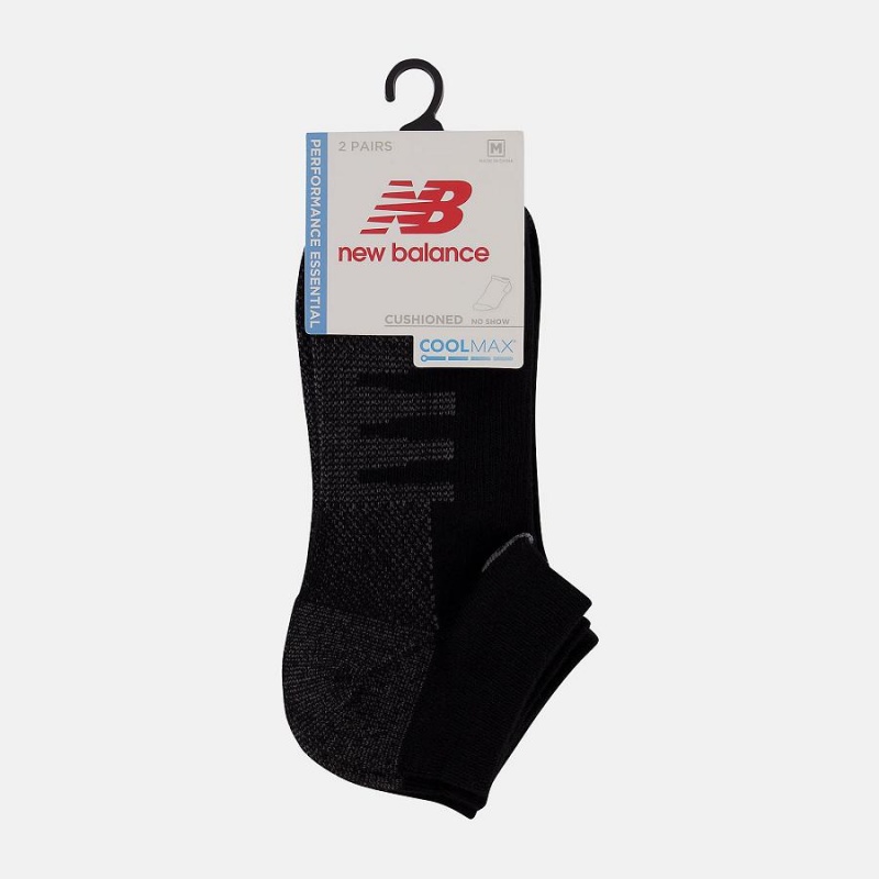 Calcetines New Balance Coolmax No Show 2 Pack Mujer Negras | EC 2030TV