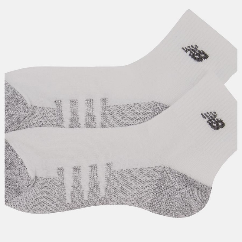 Calcetines New Balance Coolmax Quarter 2 Pack Hombre Blancas | EC 1273WY