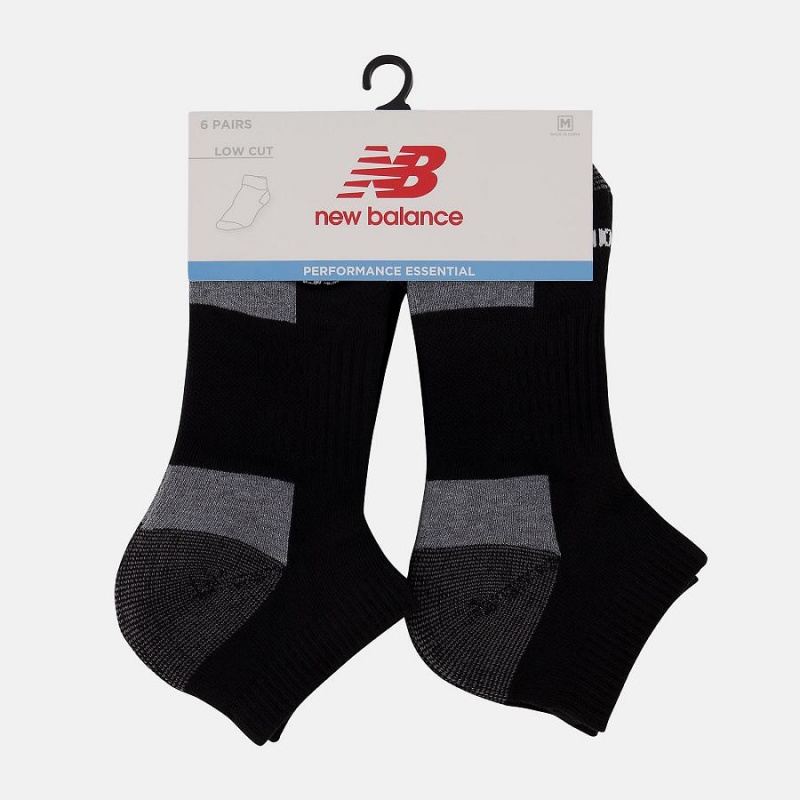 Calcetines New Balance Cushioned Low Cut 6 Pack Hombre Negras | EC 1277YU